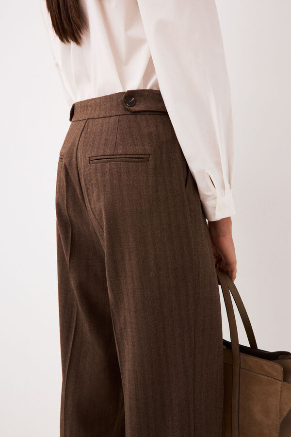 Pedro del Hierro Herringbone trousers Brown