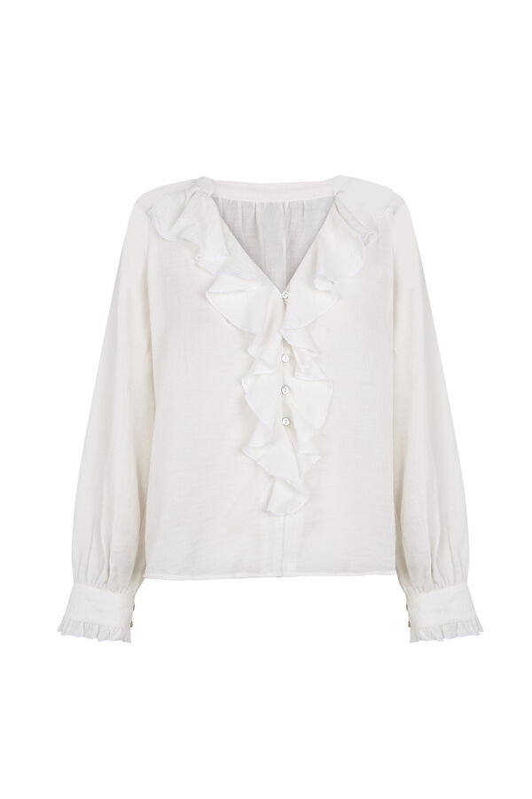 Pedro del Hierro Plain ruffle blouse White