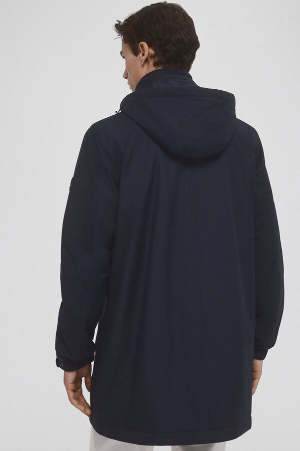 Pedro del Hierro Waterproof raincoat with detachable hood Blue