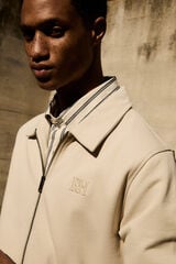 Pedro del Hierro Cárdigan cremallera logo Beige