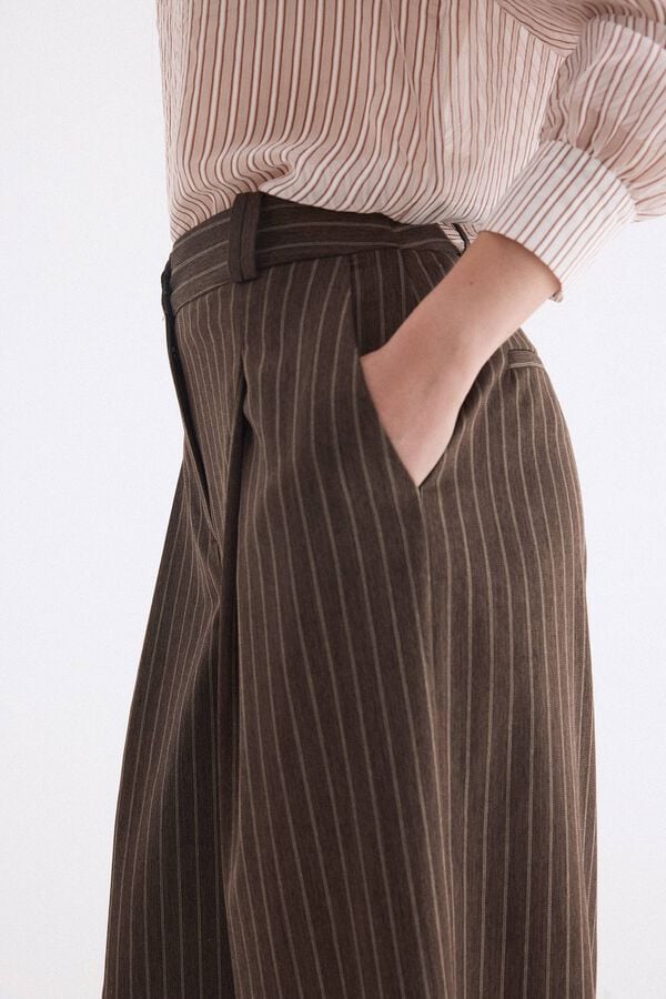 Pedro del Hierro Striped skort Brown