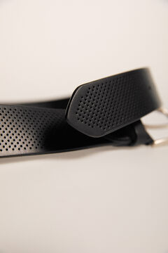 Pedro del Hierro Micro-perforated leather belt Brown