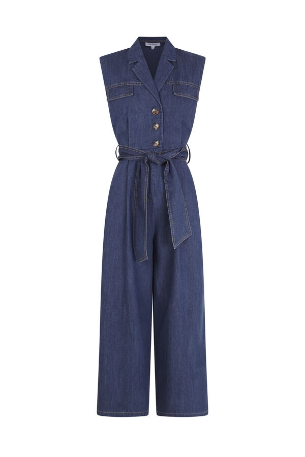 Pedro del Hierro Straight leg jumpsuit with pocket detail Blue