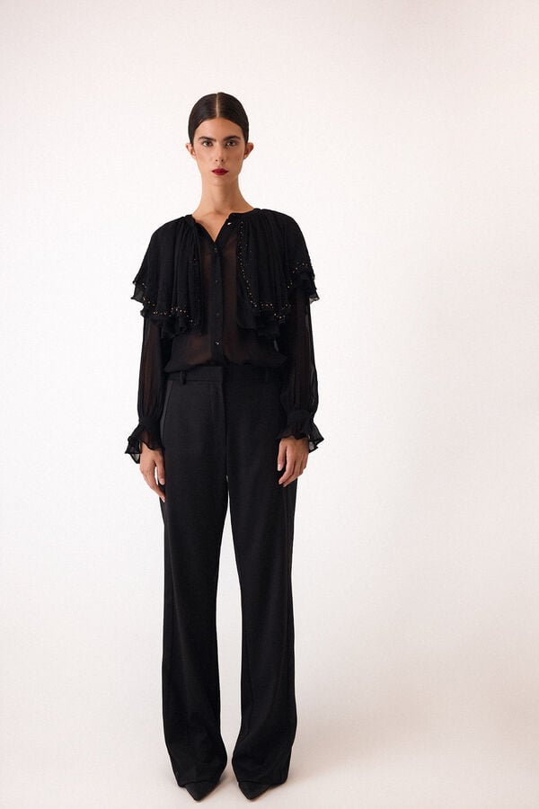 Pedro del Hierro Straight trousers Black