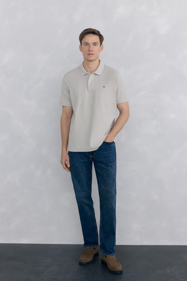 Pedro del Hierro Basic piqué polo shirt Grey
