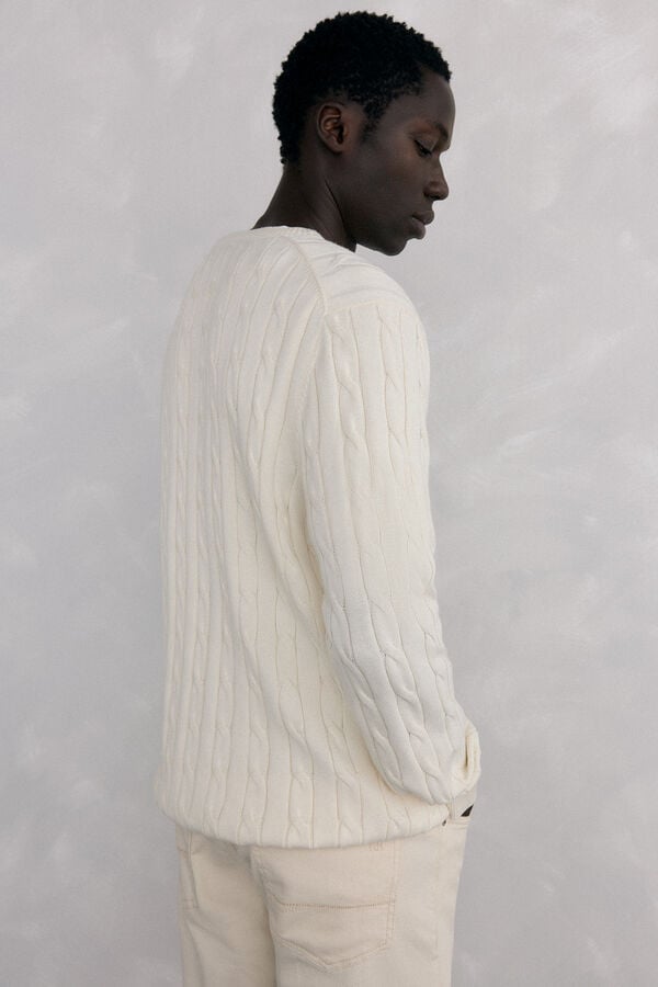 Pedro del Hierro Cotton and cashmere sweater Ecru