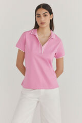 Pedro del Hierro Polo manga curta contrastes Rosa