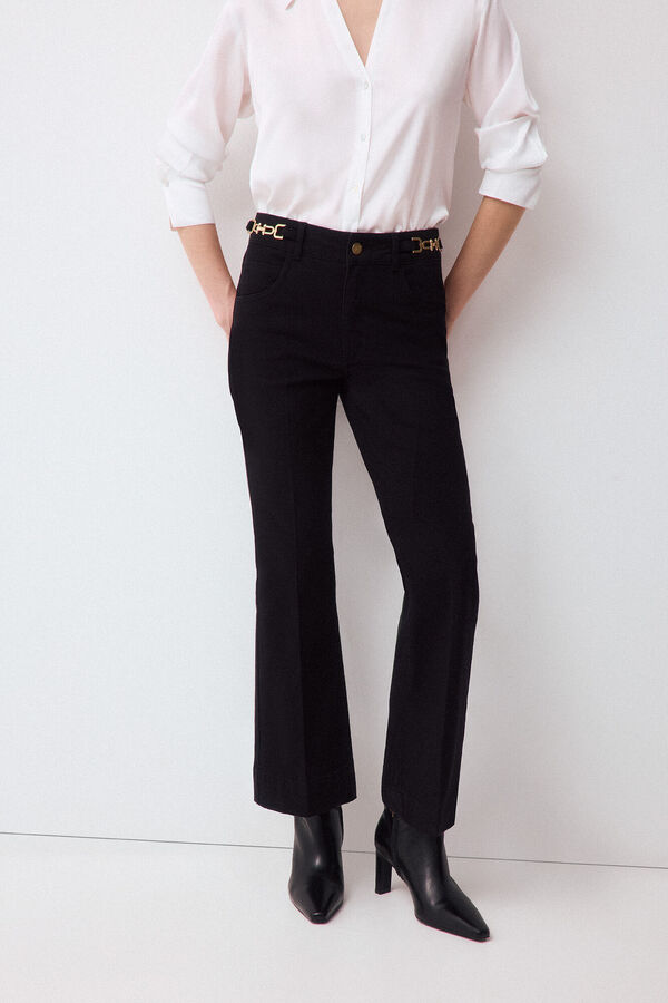 Pedro del Hierro Cropped flare jeans Black