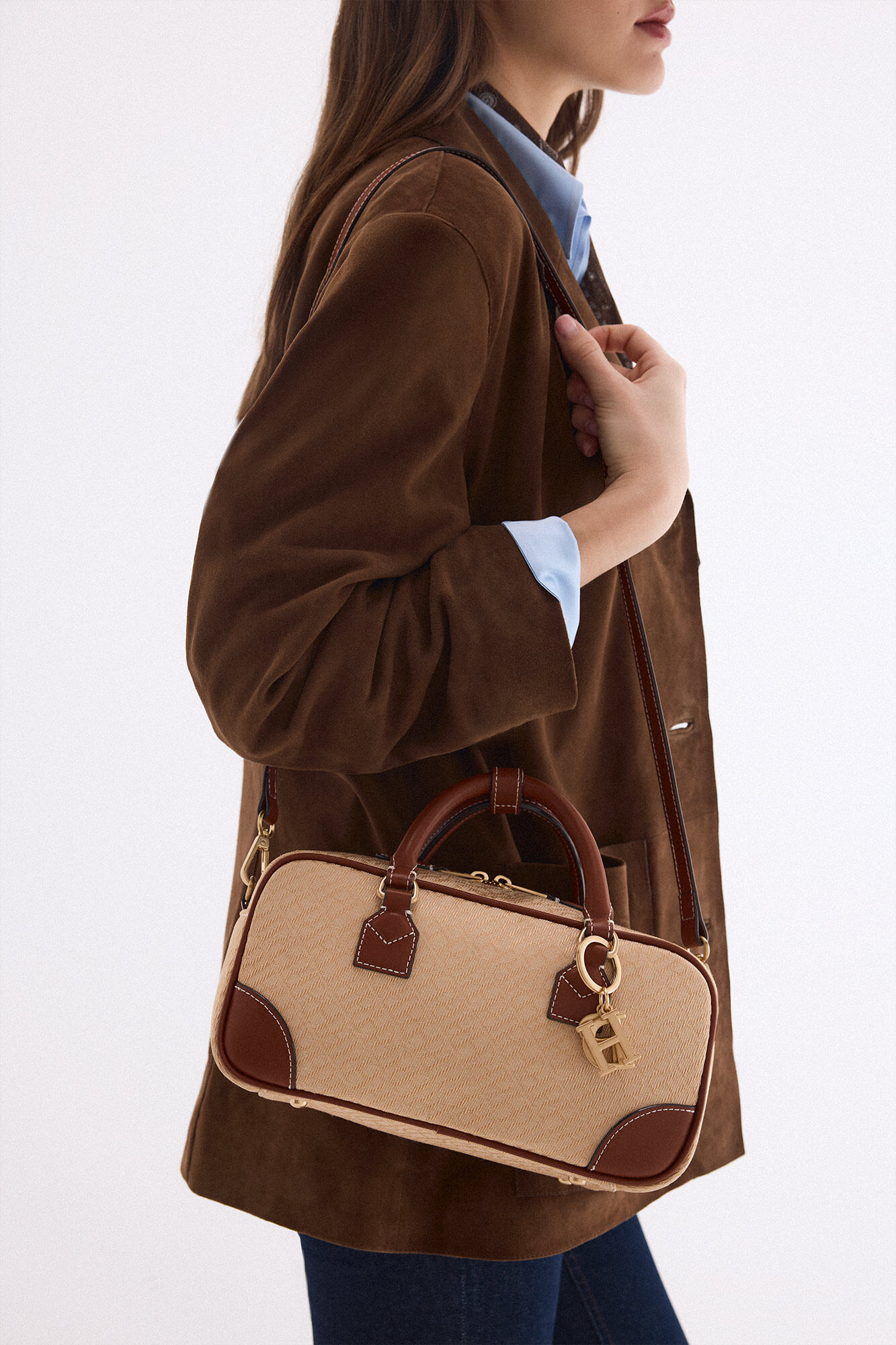 Pedro del Hierro Jacquard logo bowling bag