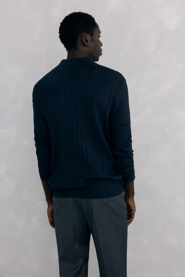 Pedro del Hierro Premium structured cotton silk cashmere jersey Black