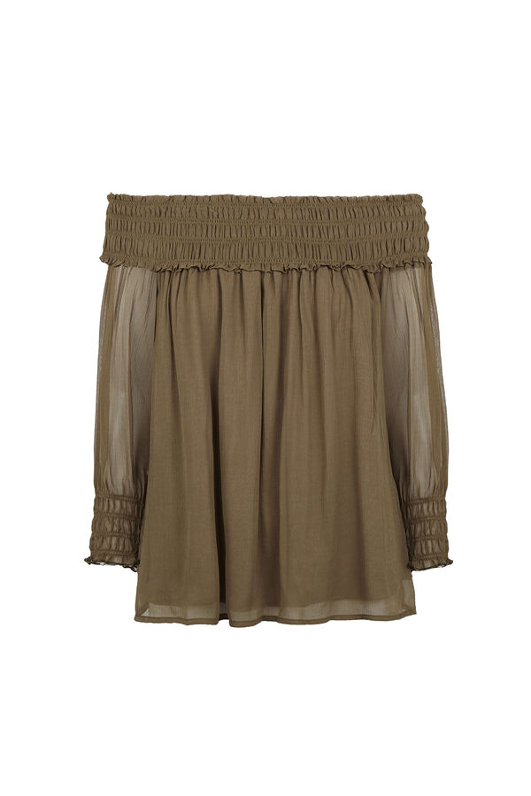 Pedro del Hierro Gummed chiffon blouse Green