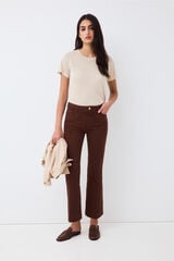 Pedro del Hierro Embroidered cropped flare jeans Brown