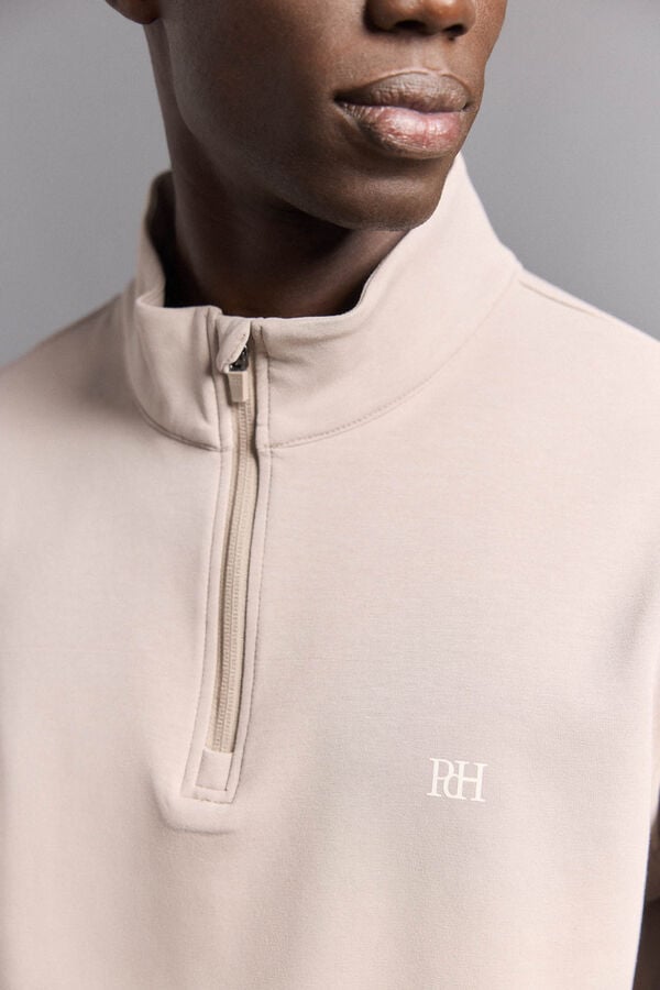 Pedro del Hierro Golf zip-up zip fastening Brown