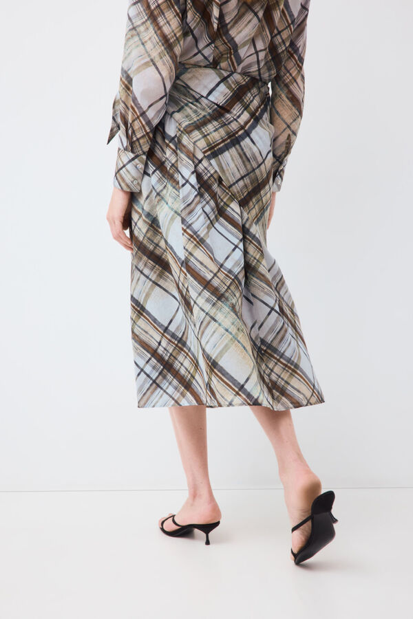 Pedro del Hierro Scarf flared skirt Blue