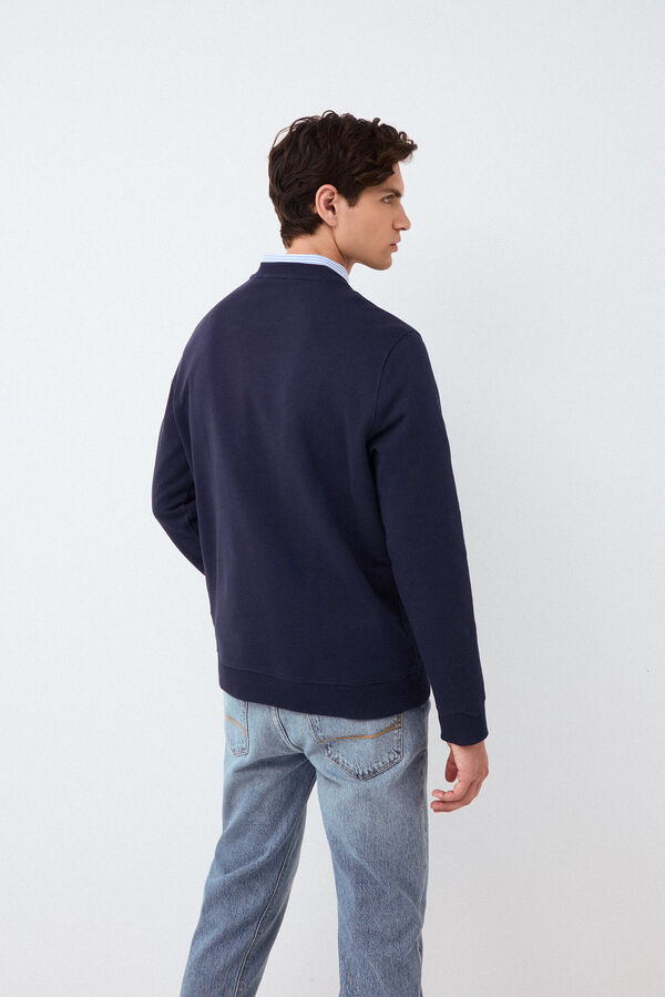 Pedro del Hierro Sweatshirt com logo gola caixa Azul