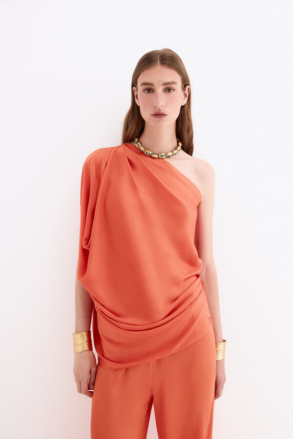 Pedro del Hierro Top assim&eacute;trico desfile Laranja