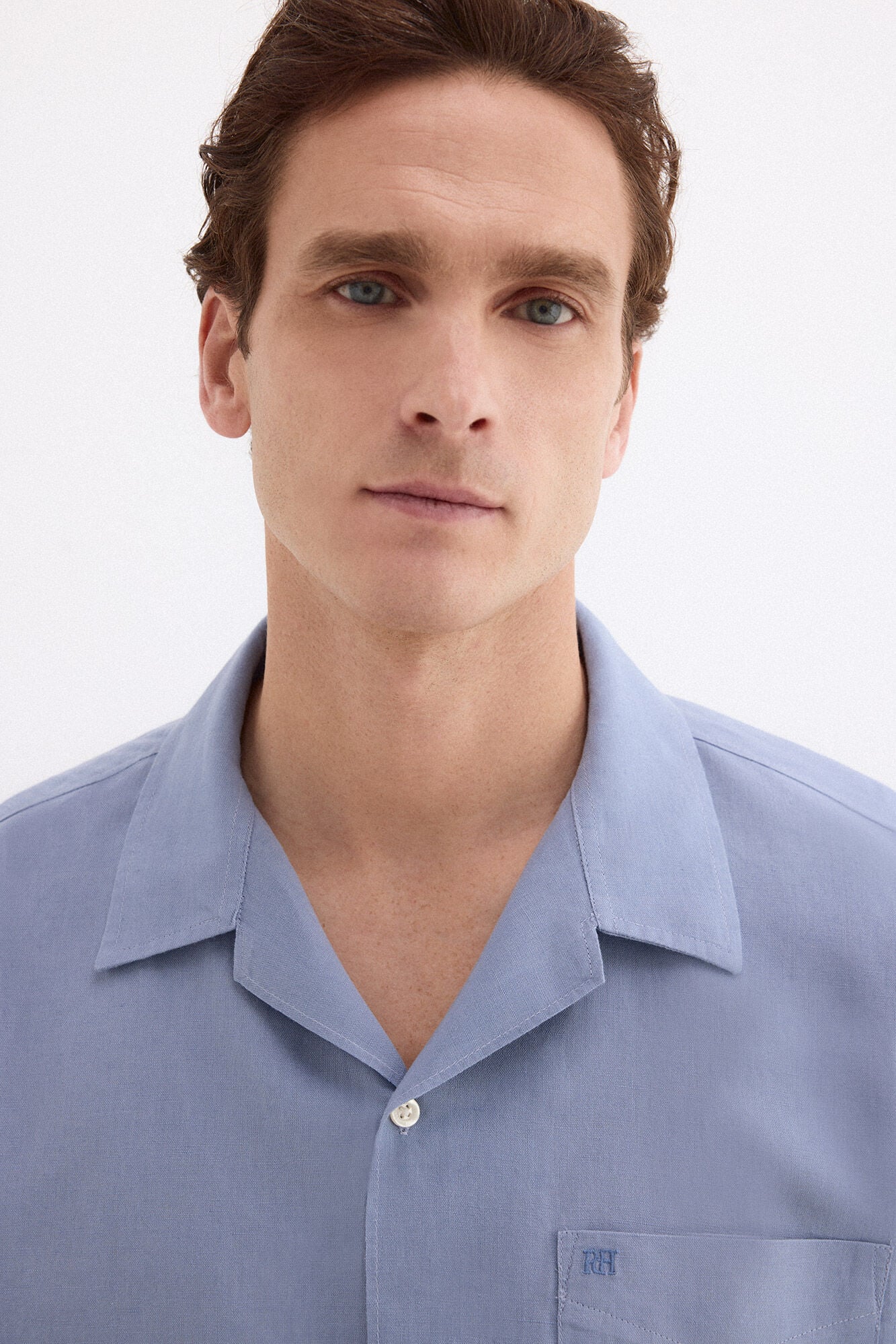 Pedro del Hierro Camisa de lino algod&oacute;n manga corta