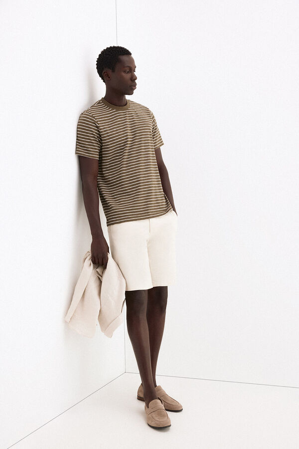 Pedro del Hierro Striped T-shirt Green