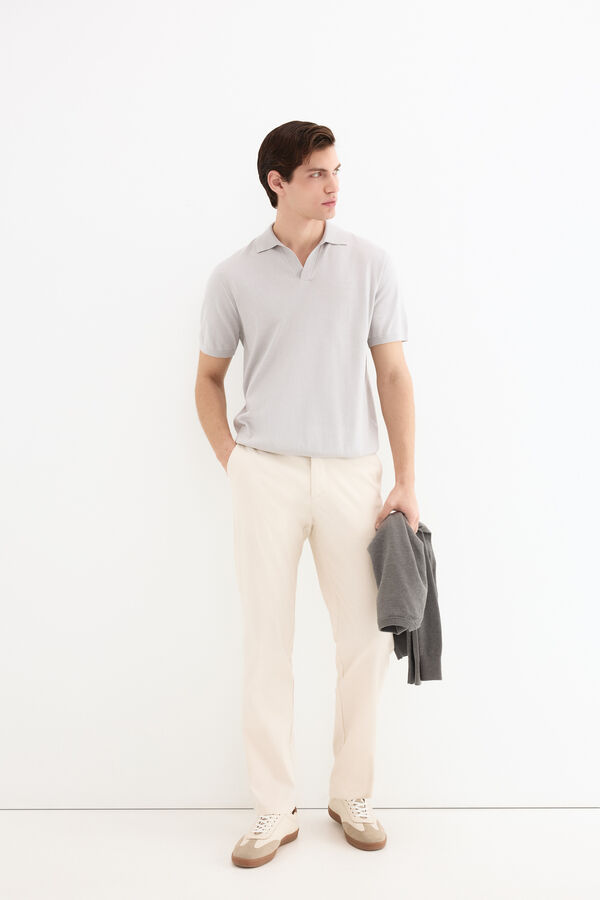 Pedro del Hierro Cotton premium short sleeve polo shirt Grey