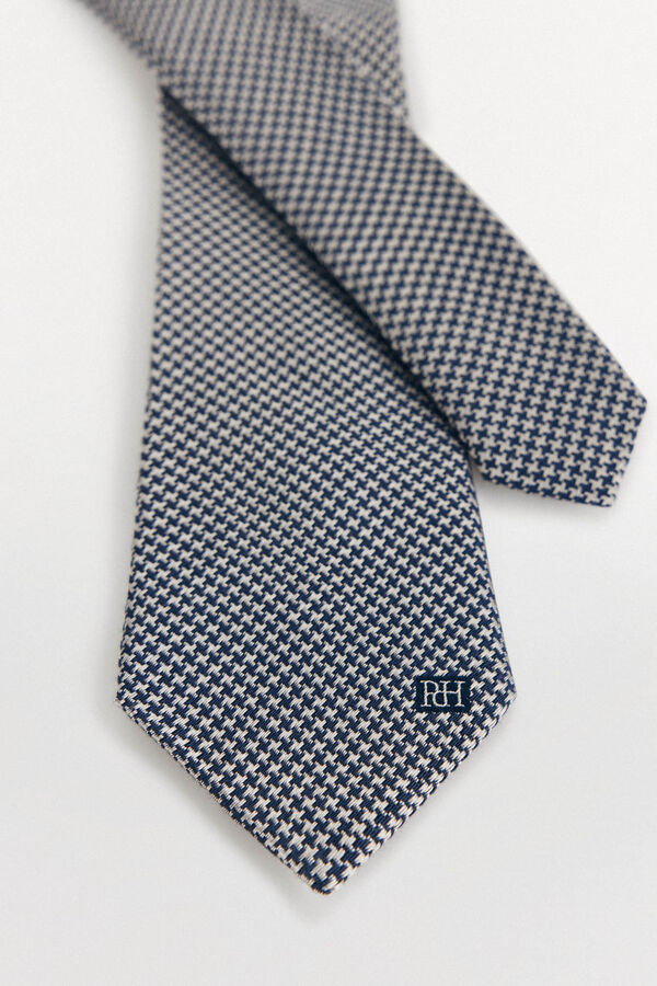 Pedro del Hierro Natural silk tie Grey