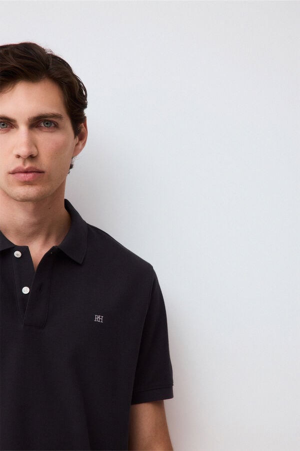 Pedro del Hierro Piqu&eacute; basic polo shirt Grey