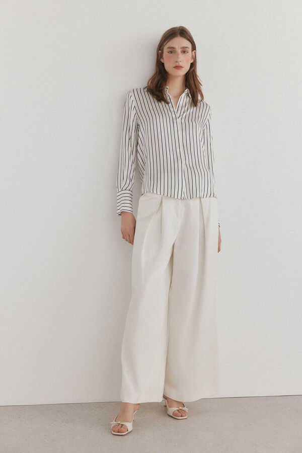 Pedro del Hierro Flowing satin shirt  Blue