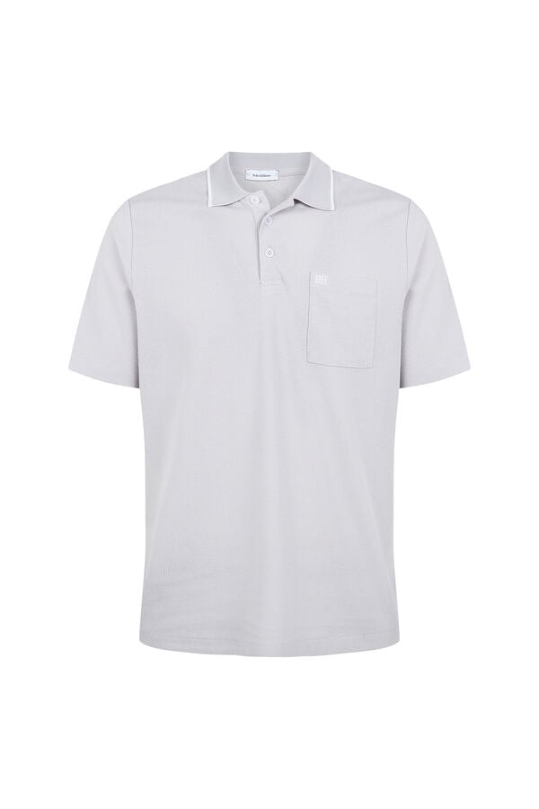 Pedro del Hierro Textured polo shirt Grey