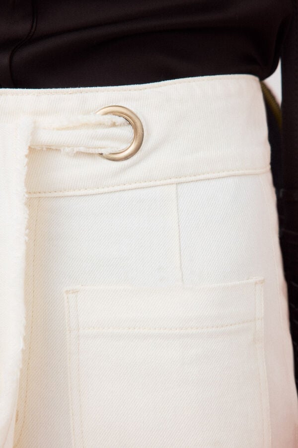 Pedro del Hierro Denim Bermuda shorts Ecru