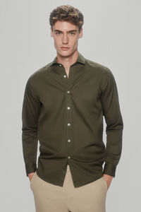 Pedro del Hierro Plain gabardine shirt Green