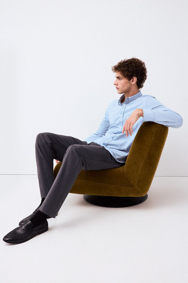 Pedro del Hierro Plain jersey-knit shirt Blue