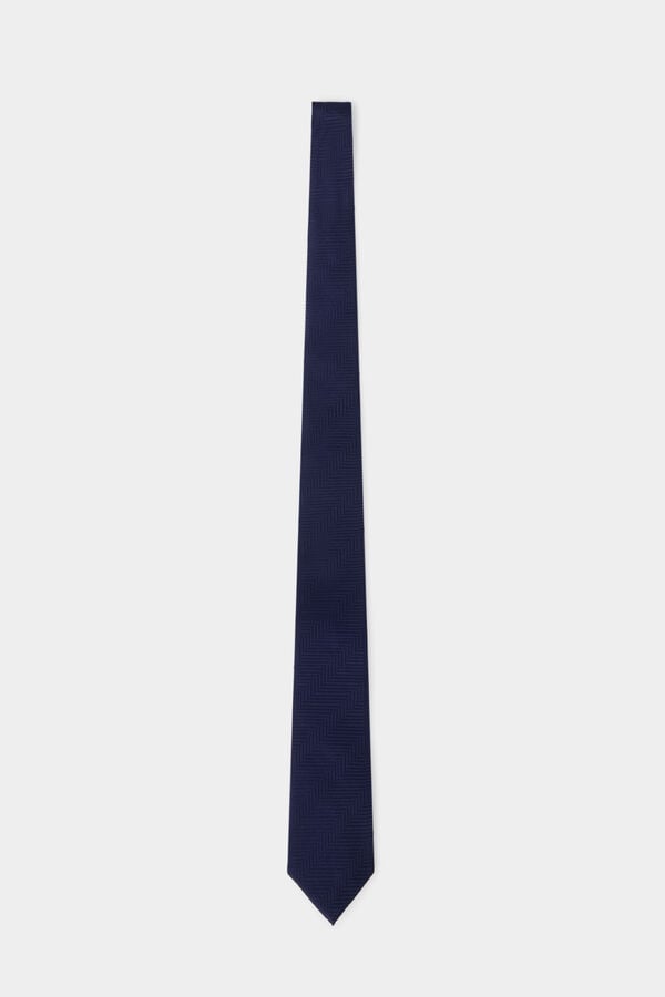 Pedro del Hierro Extra-fine silk tie Blue
