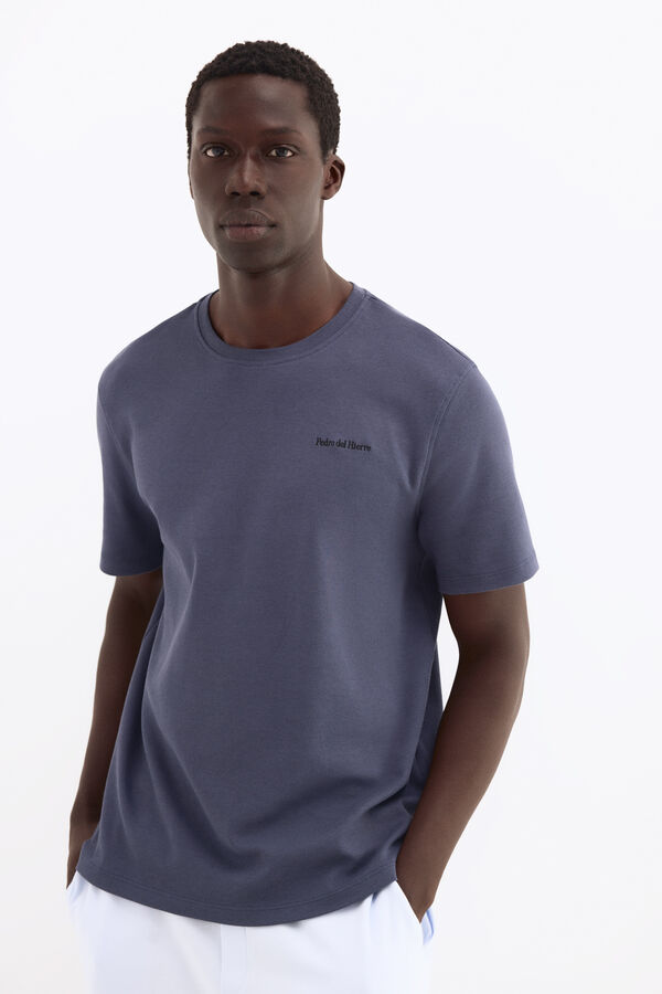 Pedro del Hierro Spanish cotton short sleeve T-shirt Blue