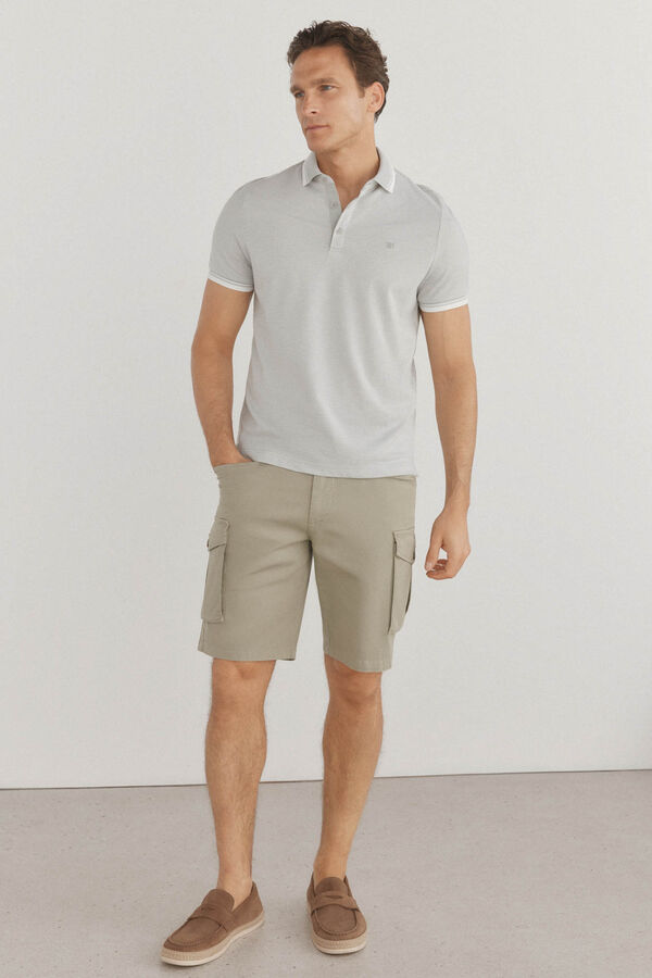Pedro del Hierro Striped polo tips Green