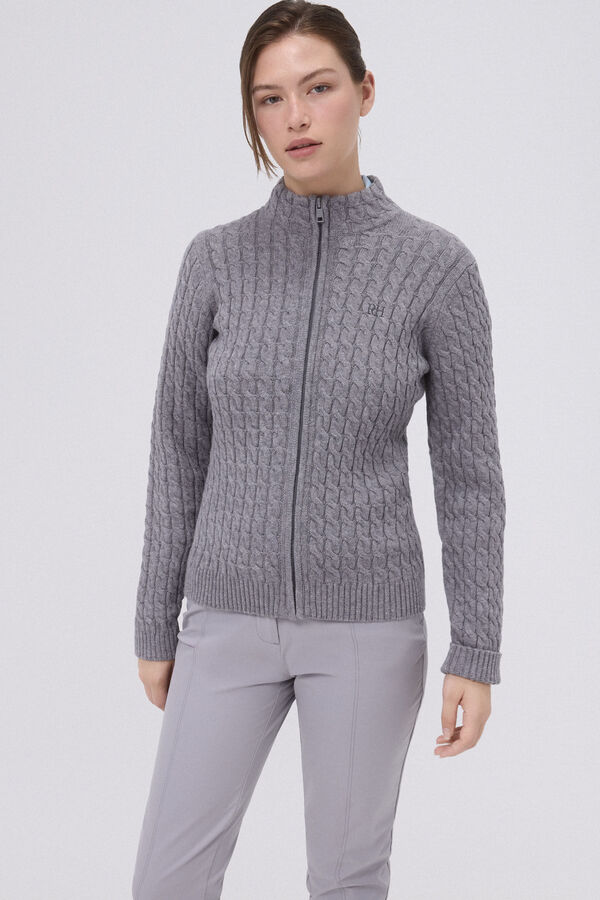 Pedro del Hierro Jaqueta de malha cinza golfe Azul