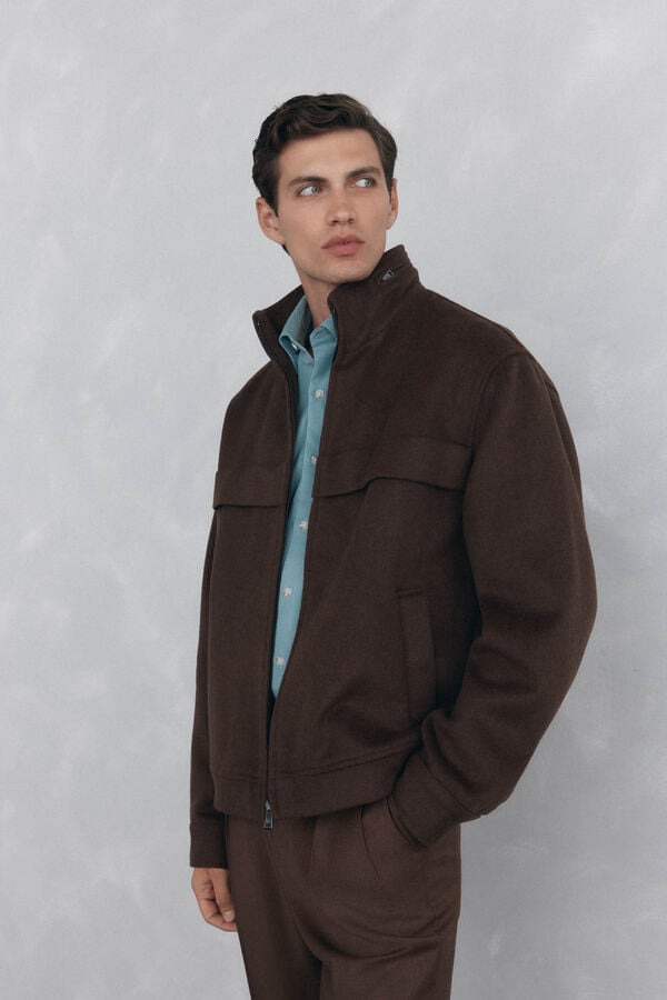 Pedro del Hierro Handmade wool jacket Brown