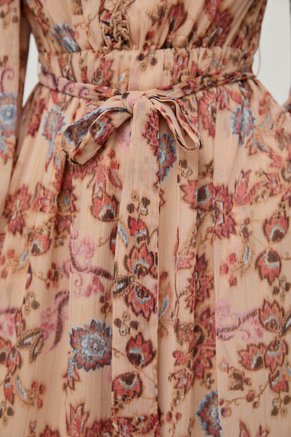 Pedro del Hierro Vestido estampado volantes Morado