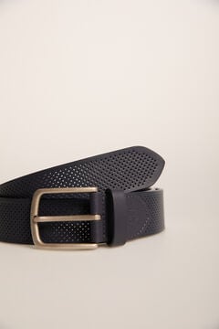 Pedro del Hierro Micro-perforated leather belt Blue