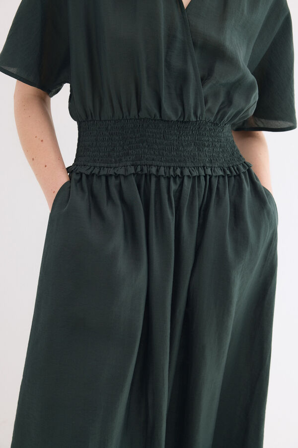 Pedro del Hierro Gathered waist detail midi dress Green