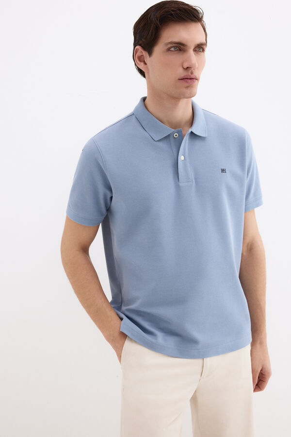 Pedro del Hierro Basic piqu&eacute; polo shirt Blue