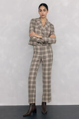 Pedro del Hierro Pantalón recto de cuadros Marrón