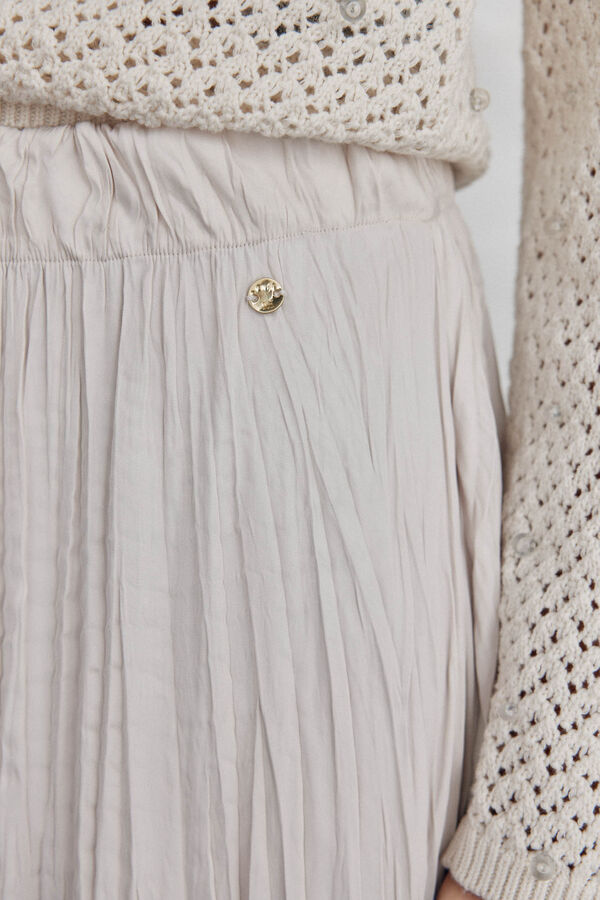 Pedro del Hierro Saia plissada de cetim Beige