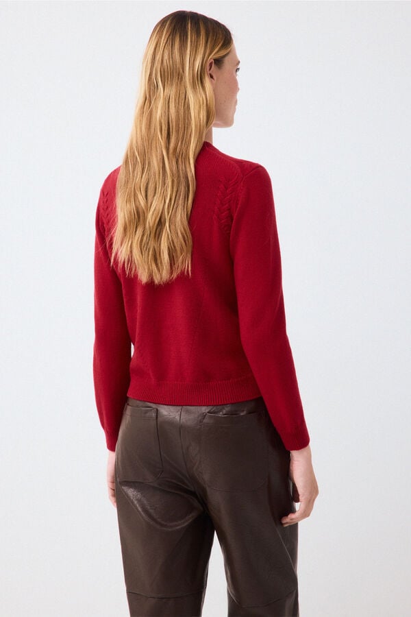 Pedro del Hierro Cross-knit detail jumper Red