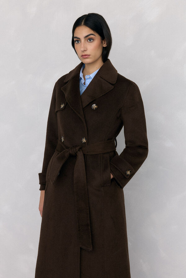 Pedro del Hierro Long double-sided trench coat Brown