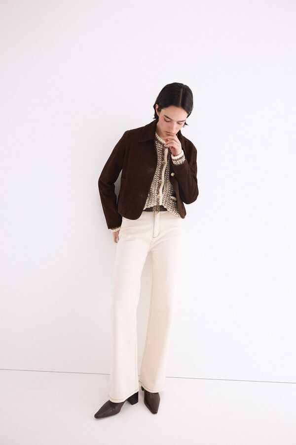 Pedro del Hierro Jeans perna larga b&aacute;sico Beige