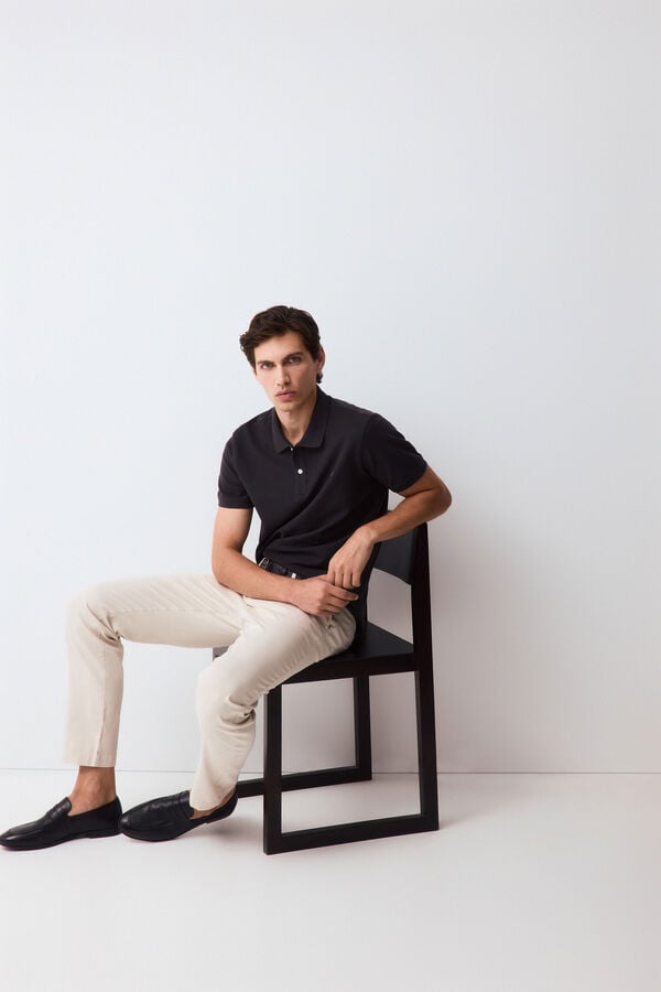 Pedro del Hierro Piqu&eacute; slim fit polo shirt Grey