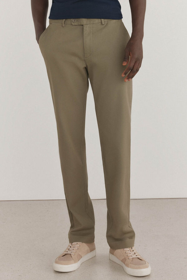 Pedro del Hierro Chino regular fit texture Green