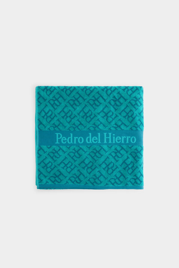 Pedro del Hierro Logos beach towel Green