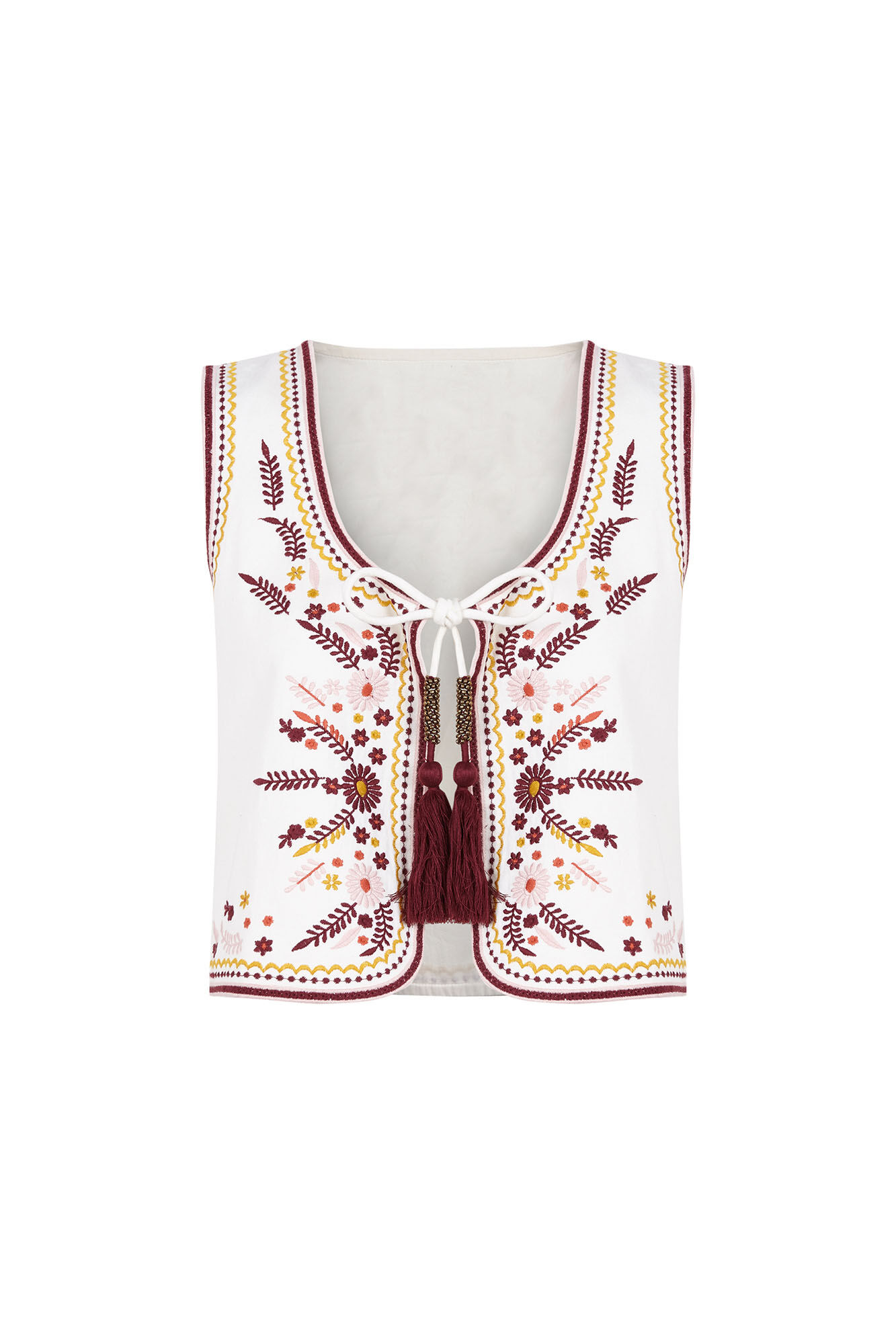 Pedro del Hierro Colete bordado multicolor