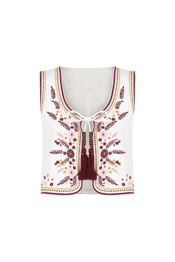 Pedro del Hierro Colete bordado multicolor Branco