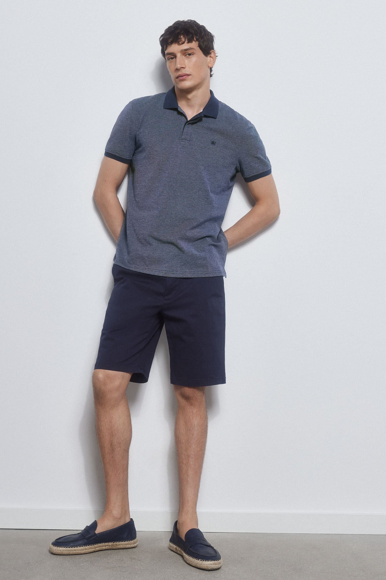 Pedro del Hierro Textured fabric polo shirt